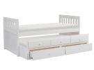 Galen White Twin/ Twin Captain Trundle Storage Bed