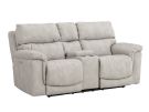 Cosmo Taupe Zero Gravity Triple Power Reclining Console Loveseat