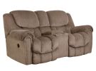 Del Mar Taupe Power Reclining Console Loveseat