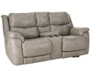 Galaxy Mushroom Leather Zero Gravity Power Reclining Console Loveseat w/Power Lumbar & Headrests
