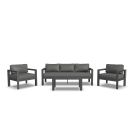 Grayton Gray Outdoor Aluminum Sofa 4-Piece Set w/Cushions