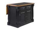 Monarch Black Kitchen Island with Brown & Black Top