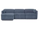 Fitz Milo French Blue 3 Piece Modular Left Arm Chaise Power Reclining Sectional
