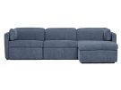 Fitz Milo French Blue 3 Piece Modular Right Arm Chaise Power Reclining Sectional