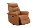 Jennings Camel Leather Swivel Glider Power Recliner