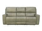 Laredo Sage Moss Leather Dual Power Reclining Sofa