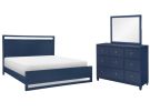 Summerland Blue Queen Bedroom Set w/Panel Bed, Dresser & Mirror