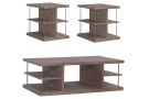 City Scape Burnished Beige 3 Piece Accent Table Set