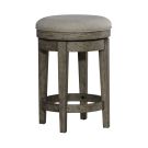 City Scape Burnished Beige Upholstered Swivel Console Stool