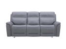 Cooper Blue Gray Leather Zero Gravity Triple Power Reclining Sofa