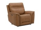 Cooper Camel Leather Swivel Glider Triple Power Recliner