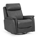 Rowland Aline Coal Leather Power Swivel Glider Recliner

