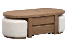 Hayden Golden Oat Storage Cocktail Table w/Stools