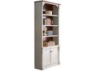 Durham White/Cherry 94" Bookcase With Doors