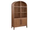 Olivia Chestnut Arched Two-Door Bookcase Cabinet