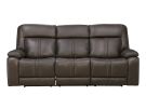 Infinity Earth Leather Triple Power Reclining Sofa with Immersive Audio, Heat & Massage