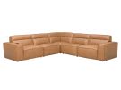 Alex Winchester Buckskin Leather 5 Piece Sectional w/ Immersive Audio