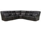 Xara Denali Charcoal Leather 7 Piece Multimedia Zero Gravity Triple Power Reclining Sectional w/Heat & Massage