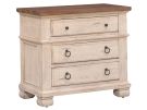 Belmont Antique Linen and Timber Brown 3 Drawer Nightstand 