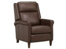 Northfield Walnut Whirl Leather Manual Pushback High Leg Recliner 