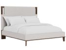 Delia Nouveau Walnut & Beige Queen Upholstered Bed