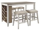Skempton Two Tone Counter Height Dining Table Set With Storage