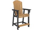 St. Simons Black & Brown Outdoor Fan Back Counter Chair