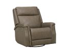 Bergman Charcoal Leather Swivel Glider Power Recliner
