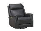 Bergman Navy Leather Swivel Glider Power Recliner