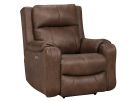 Contour Impact Cocoa Leather Power Recliner w/Power Headrest
