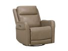 Garland Liverpool Cobblestone Leather Power Swivel Glider Recliner