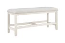 Hyland White Counter Height Cushioned Bench