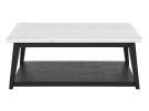 Vida Black & White Marble Cocktail Table w/Casters