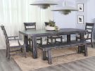 Marina Black Sand 6 Piece Rectangular Dining Set