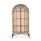 Ella Bergen Oak Arched Glass Door Cabinet 