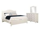 Cool Farmhouse Soft White 3 Piece King Sleigh Bedroom Set