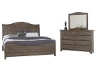 Cool Farmhouse Grey 3 Piece King Sleigh Bedroom Set