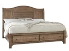 Cool Farmhouse Natural King Sleigh Storage Bed