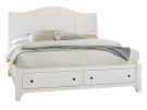 Cool Farmhouse Soft White Queen Sleigh Storage Bed