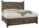 Cool Rustic Mink King X Bed w/ Footboard Storage