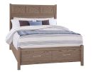 Tide & Timber Grey Oak Queen Fretwork Panel Bed w/Footboard Storage