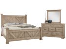 Cool Rustic Clear Maple 3 Piece X Queen Bedroom Set 