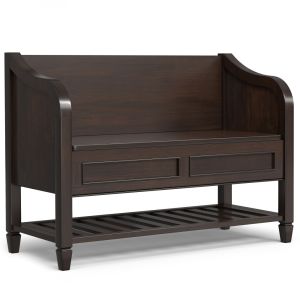 Connaught Chestnut Entryway Storage Bench With Shelf