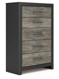 Broachmyn Black/Gray 5 Drawer Chest