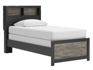 Broachmyn Black/Gray Twin Bookcase Bed