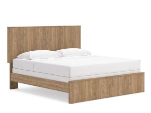 Gramburg Warm Natural Brown King Panel Bed