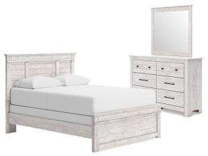 Makidern Whitewash 3 Piece Queen Panel Bedroom Set