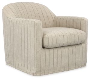 Valwick Cream/Brown Swivel Accent Chair