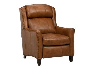 BYX Medium Brown 100% Leather Recliner