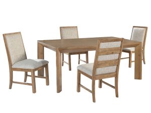 Bruner Natural Oak 5 Piece Rectangular Dining Set   